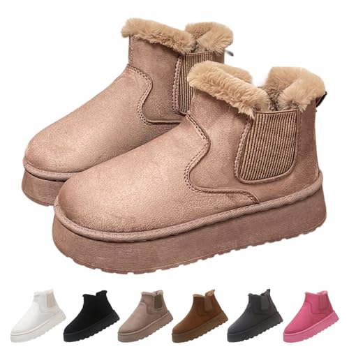 Fiabhras Winter Charmella Boots mit Dicker Sohle, Wasserdicht und Warm Sherpa Charmellaboots (Khaki (Verdicktes Futter), Erwachsene, Damen, 39, Numerisch, EU Schuhgrößensystem, M) von Fiabhras
