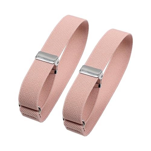 Fiacvrs 1 Paar Hemd-Ärmelhalter, rutschfeste Armbänder, erweiterbare Hemd-Armbänder, elastisch, verstellbare Armbänder für Damen und Herren (Rosa) von Fiacvrs