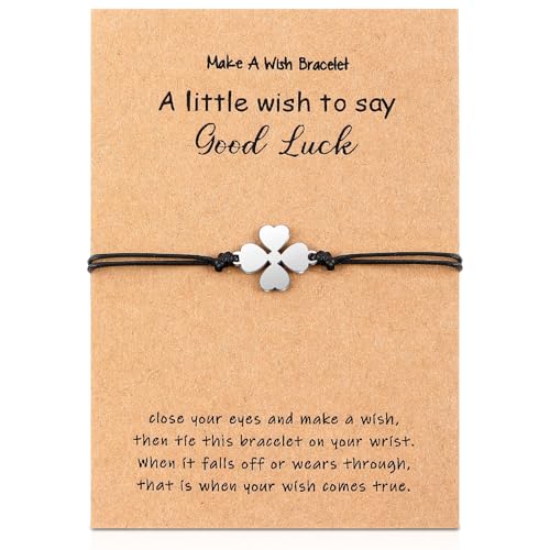 Fiada Vierblättriges Kleeblatt Armband Glücksbringer Kleeblatt Armband Größenverstellbar Armkette Klee Freundschaftsarmband für Damen Mädchen Freundin Beste Freunde Geburtstag Geschenk von Fiada