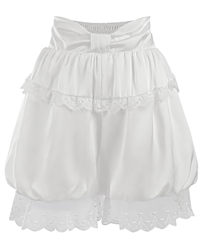Fiamll Damen Viktorianischer Bloomer Süße Unterrock Shorts Pumphose mit Rüschen Spitze Unterhose Lolita Pumpkin Pettipants Schlafanzughose XL von Fiamll