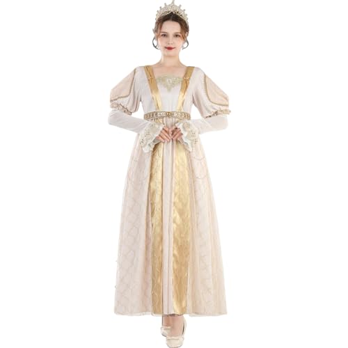 Fiamll Damen Mittelalterliche Regency Kleid Viktorianische Renaissance Kleid Empire Griechische Göttin Kostüm XXL von Fiamll