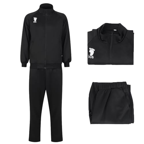 Fiamll Haikyuu Cosplay Karasuno Jacke Hosen Sportbekleidung Karasuno High School Volleyball Uniform Kostüme XL von Fiamll