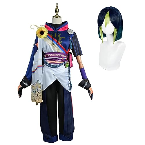 Fiamll Tighnari Cosplay Kenshin Tighnari Kostüm Outfit Charaktere Uniform Kleid Full Set Halloween XXL von Fiamll