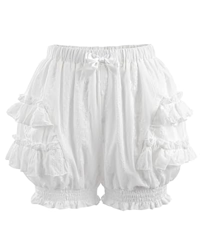 Fiamll Viktorianischer Bloomer Damen Mehrschichtig Rüschzen Unterhose Unterrock Shorts Lolita Pumpkin Pettipants Schlafanzughose M von Fiamll