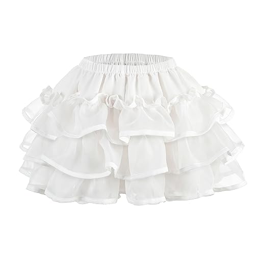 Fiamll Viktorianischer Bloomer Süße Pumphose Mehrschichtig Rüschzen Sicherheitshose Unterwäsche Leggings XXL/3XL von Fiamll