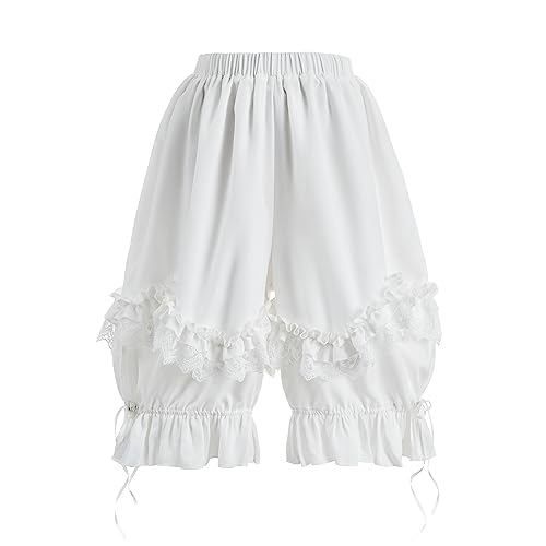 Fiamll Viktorianischer Pantaloons Damen Lolita Süße Kurz Bloomer Viktorianische Steampunk Bloomers Shorts XXL/3XL von Fiamll