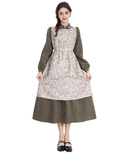 Fiamll Viktorianisches Kleid Langarm Renaissance Kleid Damen Vintage Viktorianischer Stil Freizeitkleider Elegant Cocktailkleid XXL von Fiamll