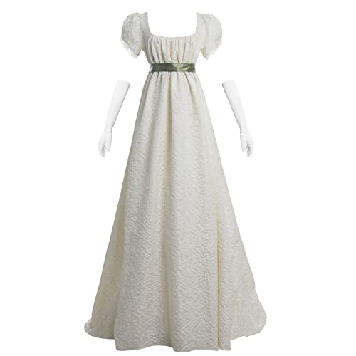 Fiamll Viktorianisches Kleid Renaissance Kostüm Damen Mittelalter Vintage Ballkleid Beige XXL von Fiamll