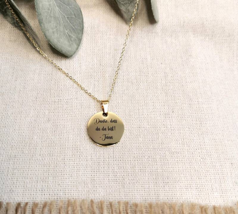 Kette Mit Eigener Botschaft Schmuck Text Eigener Auf Insider Spruch Anhänger Geschenk Für Sie Beste Freundin von FianesseShop