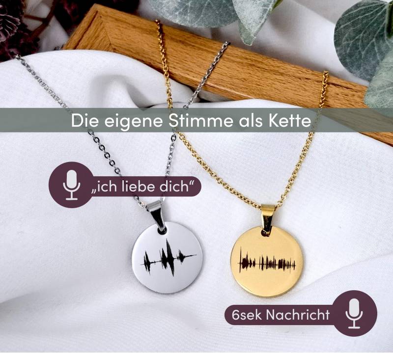 Soundwave Kette Personalisiert Gravur Deiner Stimme Herzschlag Oder Hundebellen Voice Message Geschenk Mit Sprachnachricht von FianesseShop