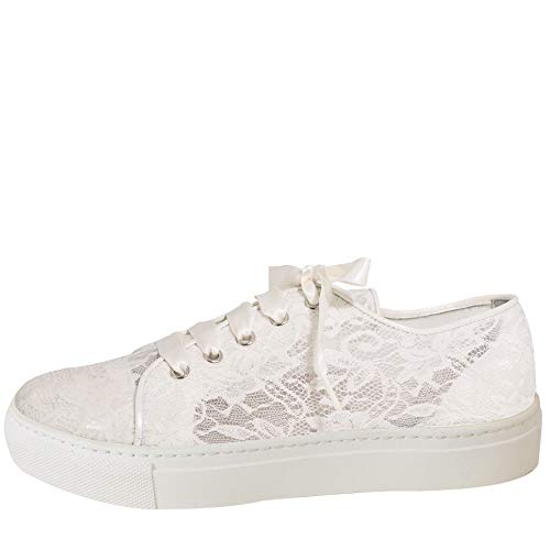 Fiarucci bridal Braut Leder Sneaker Nelli Brautschuhe Rainbow 36-42 Schuhe Ivory Spitze (Ivory, 43) von Fiarucci bridal