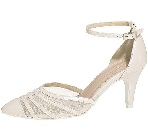 Fiarucci Brautschuhe Cilla - Damen Pumps gepolstert, Perle/Creme, Leder - Gr. 39 (UK 6) von Fiarucci