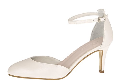 Fiarucci Brautschuhe Fannie - Perle Creme Leder Riemchen Foam - Pumps Größe 37.5 EU 4.5 UK Damen von Fiarucci