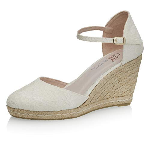 Fiarucci Brautschuhe Jessie - Damen, Espadrilles, Spitze - Gr. 37 (UK 4) von Fiarucci