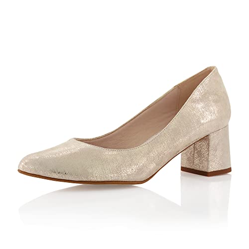 Fiarucci Brautschuhe Mette - Damen, Pumps, Champagne Gold, Suede - Gr. 37.5 (UK 4.5) von Fiarucci