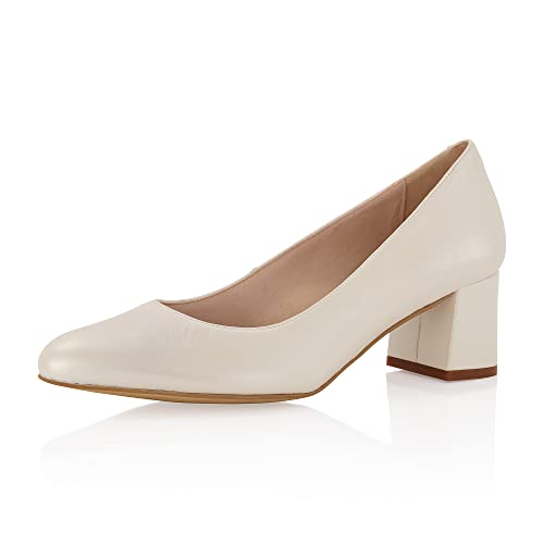 Fiarucci Brautschuhe Mette - Damen, Pumps, Perle Creme, Leather - Gr. 41 (UK 8) von Fiarucci