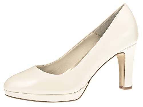 Fiarucci Brautschuhe Renate - Pumps, Plateau, Ivory / Creme, Leder, Größe 37 - Hochzeitsschuhe, High Heels, Blockabsatz von Fiarucci