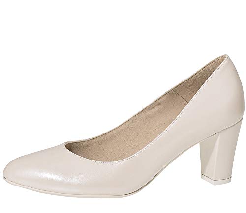 Fiarucci Brautschuhe Sabine - Damen Pumps gepolstert, Perle/Creme, Leder - Gr. 37 (UK 4) von Fiarucci