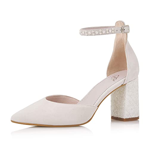 Fiarucci Damen Bryoni - Off-White Suede Leather Pumpe Gr. 38 (UK 5) von Fiarucci