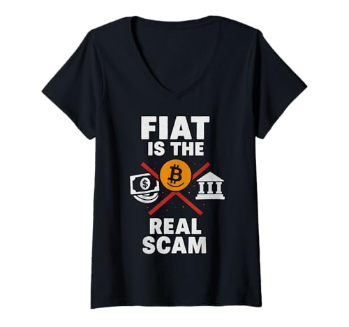 Damen FIAT ist der wahre Betrug Bitcoin T-Shirt mit V-Ausschnitt Damen FIAT ist der wahre Betrug Bitcoin T-Shirt mit V-Ausschnitt von Fiat Is The Real Scam Bitcoin Tees