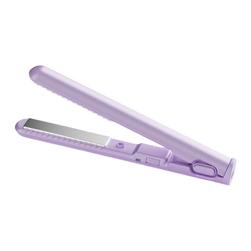 Fiauli 2-in-1-Haarglätter Curling Curling Iron USB Mini Dual Purpose Fast Heating Tragbares Reisewerkzeug für Frauen Leichtes Multifunktionsstyling Violett von Fiauli