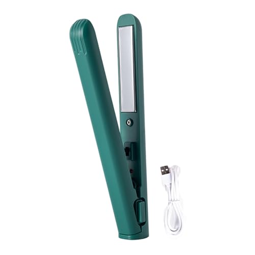 Fiauli Frauen Haarglätter tragbarer USB Mini Curling Zauberstab schneller Heizung Elektrisches Styling-Werkzeug für Reise-Leicht-Gewicht-Anti-Scald-Design Gerade oder lockig Grün von Fiauli
