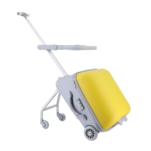 Fiauli Kid Koffer 20 Zoll, erweiterbar mit Spinnerrädern, Mom-Koffer, Kleinkind Hartes Gepack mit Leitplanke, Sitzdesign, Handgepack für die Reise Gelb Fiauli Kid Koffer 20 Zoll, erweiterbar mit Spinnerrädern, Mom-Koffer, Kleinkind Hartes Gepack mit Leitplanke, Sitzdesign, Handgepack für die Reise Gelb von Fiauli