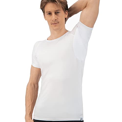 Fibershirts® Anti Schweiß Shirt - T-Shirt gegen Schweißflecken - Anti Schweiß Unterhemd - Mit ArmPads PRO & Silberbehandlung - Herren - Rundhals von Fibershirts
