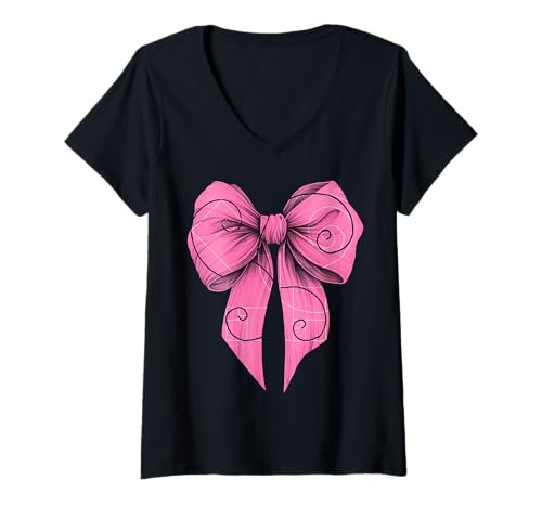 Damen Kokette Bogen Fibonacci Goldener Schnitt Heilige Geometrie Mädchen T-Shirt mit V-Ausschnitt von Fibonacci Coquette Aesthetic Girl Women Clothing