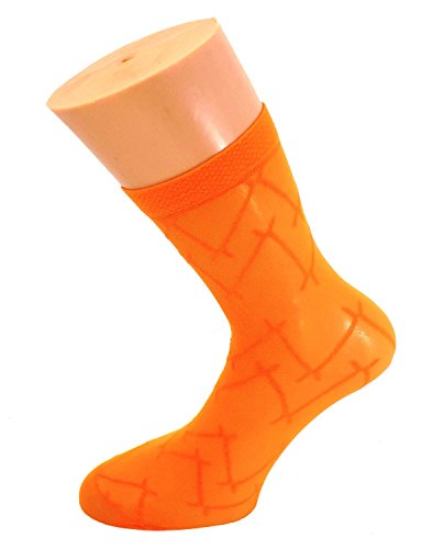 Fibrotex Feinsöckchen dezent gemustert 20 DEN hellgrün, orange, Farben alle:orange, Größe:One Size von Fibrotex