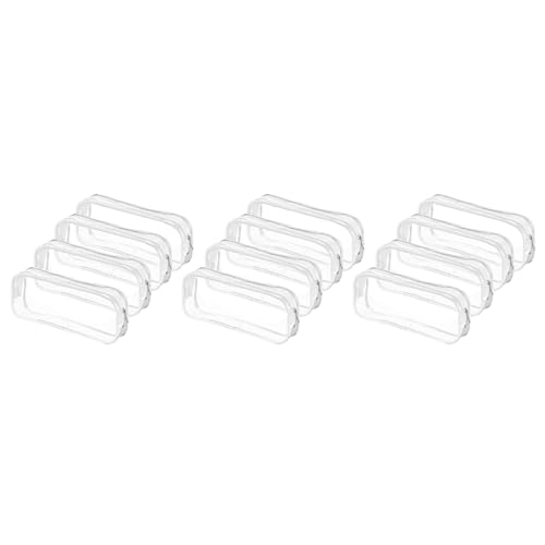 Ficher 12 STK. Klarer Federmäppchen Große Kapazität Transparenter Stift Bleistiftbeutel PVC Pen Pencil Zipper Pouches von Ficher