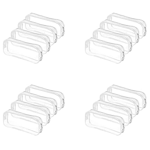Ficher 16 STK. Klarer FedermäPpchen Große Kapazität Transparenter Stift Bleistiftbeutel PVC Pen Pencil Zipper Pouches von Ficher