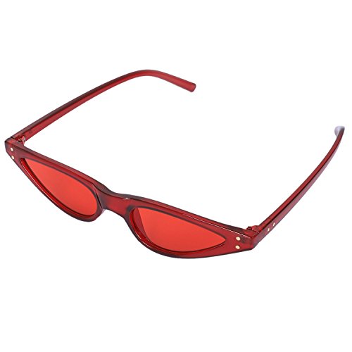 Ficher Katzenaugen Sonnenbrille Frauen kleine Dreieck-Brillen Weinlese stilvolle Katzenaugen Sonnenbrille weibliche UV400 rot von Ficher