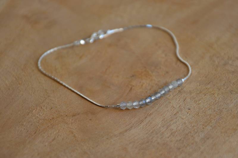 Armband Mit Mikroperlen Aus Labradorit-stein Vermeil-Silber, Lithotherapie von Fichute