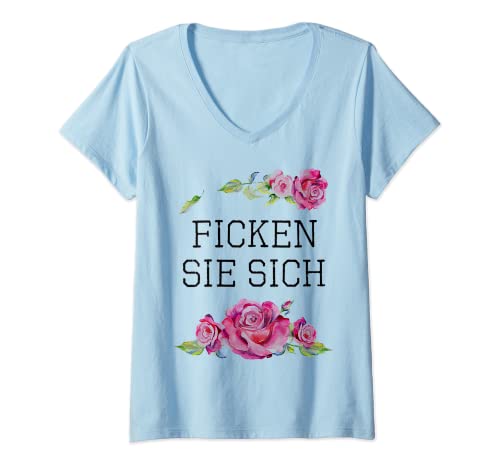 Damen Ficken sie sich T-Shirt mit V-Ausschnitt von Ficken sie sich Tee Shirt