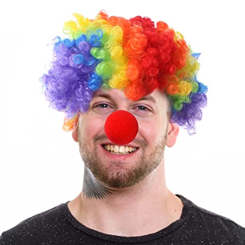 Ficlwigkis Clown Perücken Nase 2 Stücke Clowns Cosplay Kostüm Set für Karneval Halloween Kostüm von Ficlwigkis