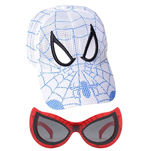 Ficlwigkis Spiderman Hut Caps und Sonnenbrille Spiderman Baseball Kappe Kinder Erwachsene Spiderman Sonnenhut Verstellbare Baseball Kappe für Kinder Kappe Caps Jungen (C) von Ficlwigkis