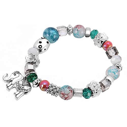 Fictory Böhmisches Kristallarmband für Frauen – bunte Perlen mit Elefanten-Anhänger, einzigartiger Stil, Schmuck für Geschenke Fictory Böhmisches Kristallarmband für Frauen – bunte Perlen mit Elefanten-Anhänger, einzigartiger Stil, Schmuck für Geschenke von Fictory