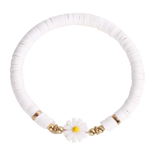 Fictory Damen-Armband aus Ton mit Gänseblümchen-Design, weicher handgefertigter Schmuck, Sommerstrand-Stil, Einheitsgröße Fictory Damen-Armband aus Ton mit Gänseblümchen-Design, weicher handgefertigter Schmuck, Sommerstrand-Stil, Einheitsgröße von Fictory