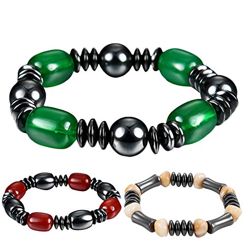 Fictory Modisches Armband-Set für Damen, schwarzer Gallenstein, 3-teilig, antiallergen, langlebig von Fictory