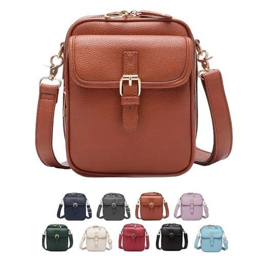 Ficugxd Diebstahlsichere Crossbody Tasche Damen,2025 Upgrade Vintage Diebstahlsichere Crossbody-tasche,urvashi CrossbodyLeather Bag,vintage Double Layer Large Capacity Mini 10-Kartenfächern-G von Ficugxd