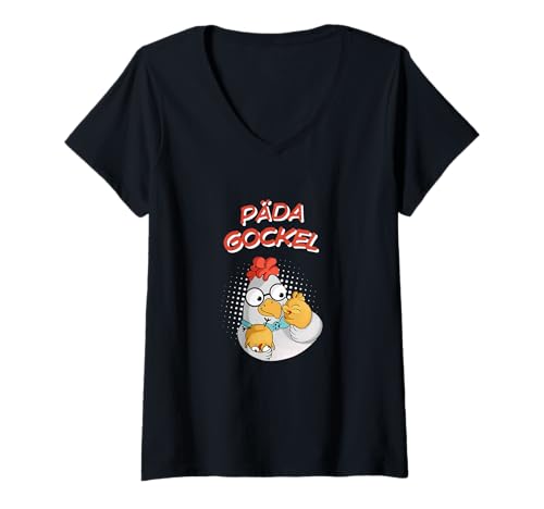 Damen Pädagockel - lustiges Wortspiel Pädagoge Lehrer Erzieher T-Shirt mit V-Ausschnitt Damen Pädagockel - lustiges Wortspiel Pädagoge Lehrer Erzieher T-Shirt mit V-Ausschnitt von Fidoratis Fashion