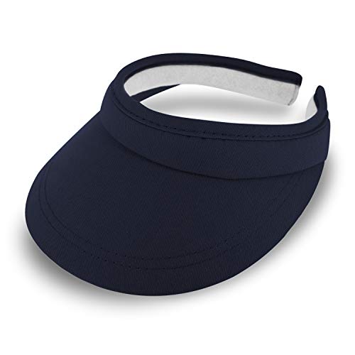 fiebig Visor | Schattenspender für das Gesicht | Clipvisor in One Size | In vielen Farben aus 100% Baumwolle | Sommerkappe mit Frotteeband Innenfutter | Sonnenschutz Schirmcap (blau) von fiebig