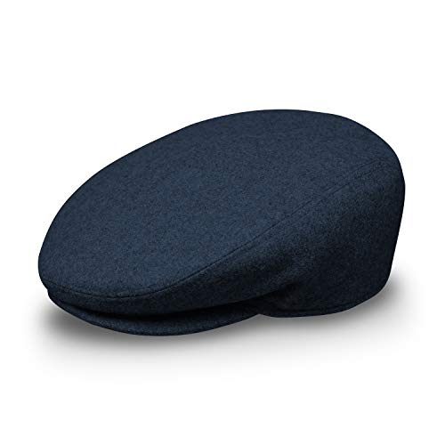 fiebig Flatcap für Damen & Herren | Schiebermütze mit gestepptem Innenfutter für Herbst & Winter | Flache Sportmütze Made in Italy | In vielen Farben und Größen (60-XL, blau) von fiebig