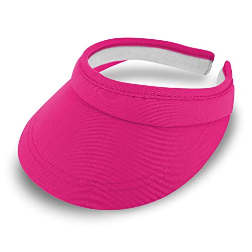 fiebig Visor | Schattenspender für das Gesicht | Clipvisor in One Size | In vielen Farben aus 100% Baumwolle | Sommerkappe mit Frotteeband Innenfutter | Sonnenschutz Schirmcap (pink) von fiebig