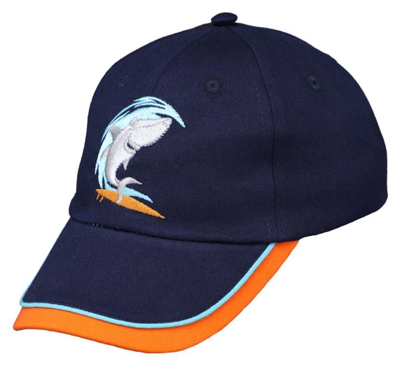 Fiebig Baseball Cap Fiebig Basecap Hai Jungen Mütze cap dunkelblau orange Gr. 53 von Fiebig