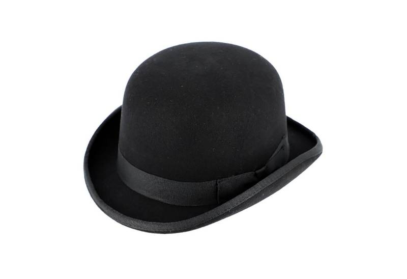 Fiebig Filzhut Wollfilzhut Bowler mit weißem Innenfutter Schwarz von Fiebig