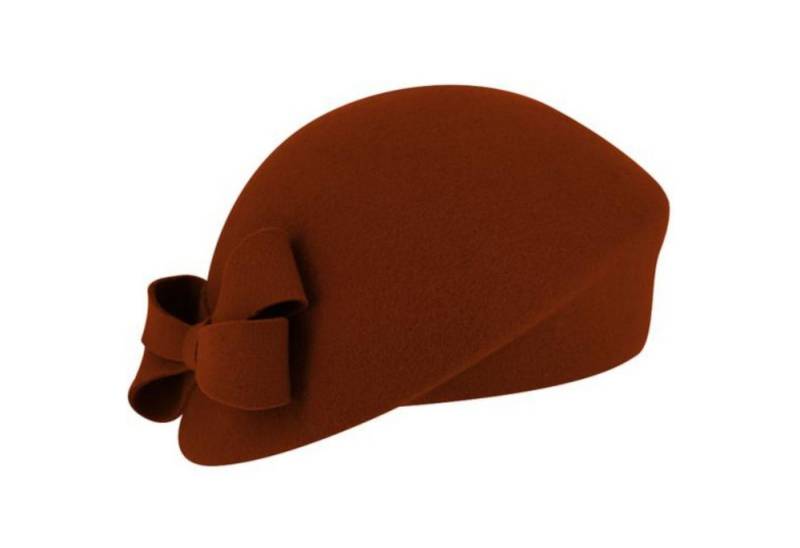 Fiebig Filzhut schicker asymmetrischer Pillbox-Hut mit Schleife von Fiebig