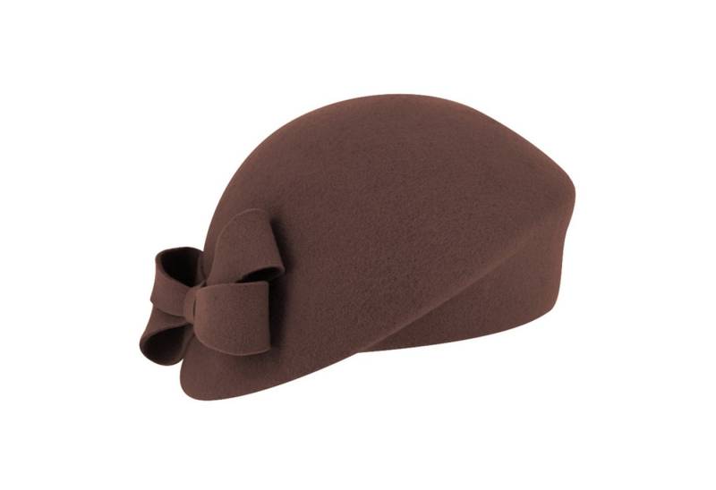Fiebig Filzhut schicker asymmetrischer Pillbox-Hut mit Schleife von Fiebig