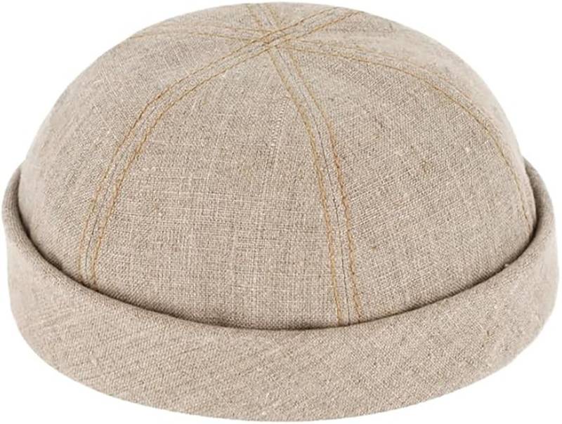 Fiebig Flat Cap Dockermütze Leinen, Dockercap mit Rollrand, mit Baumwollfutter von Fiebig